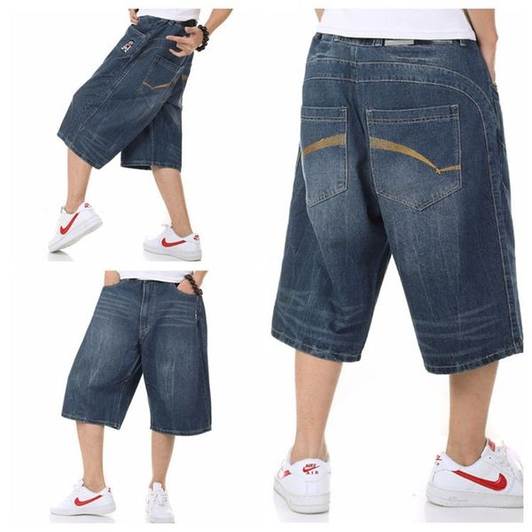 

plus size 40 42 44 46 mens calf-length pants men jeans summer jean hip hop mens shorts men short casual blue black denim shorts