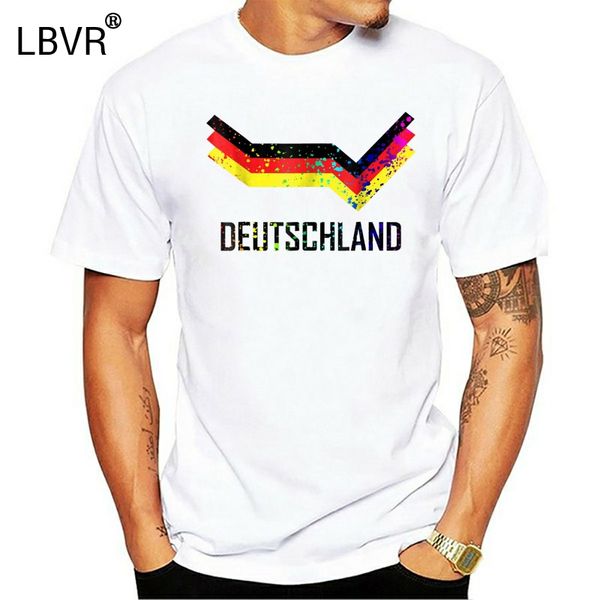 

2019 new brand custom special print men deutschland jersey shirt germany soccers retro paint splatter 3d printed t-shirts