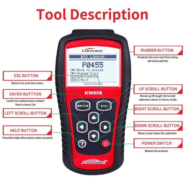 

ms509 same kw808 car fault diagnosis instrument detection decoder scanner elm327obd2al519