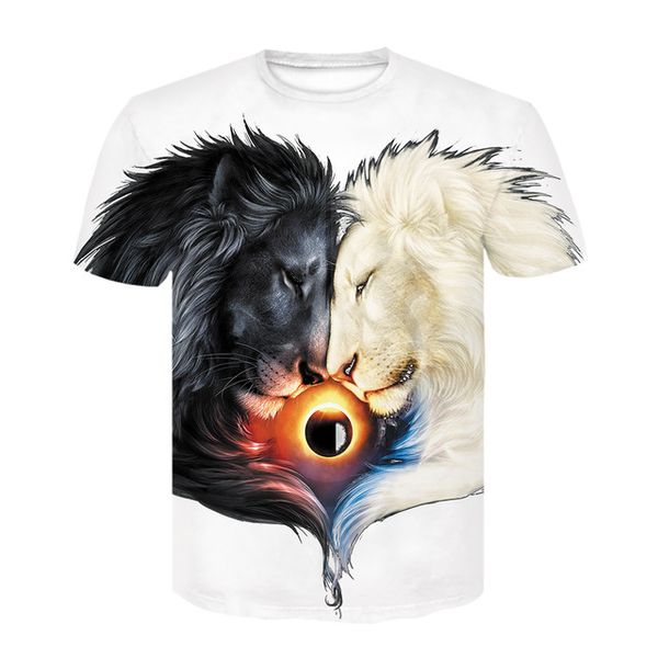 

new wolf/tiger animal black men clothing brand desgin anime cool 3d print shirts graphic aesthetic humor men clothing
