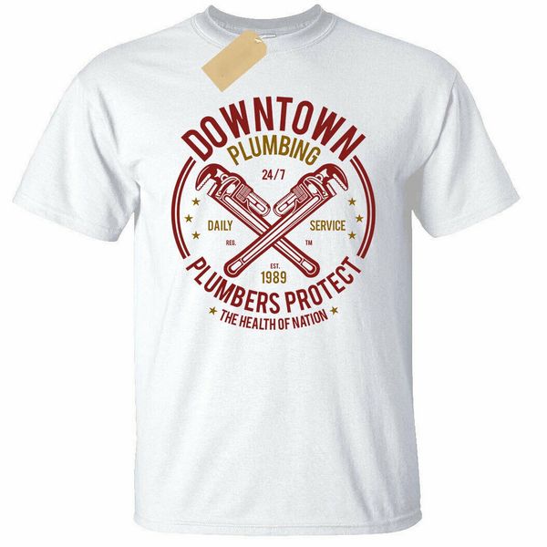 

downtown plumbing tee t shirt mens plumbers gift t-shirt homme customized