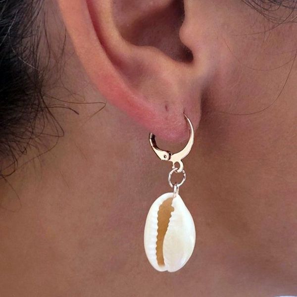

shell earrings pendant fashion sea wind shell earring women girl jewelry european bohemia conch dangle earrings ear clip gga2698, Red;brown