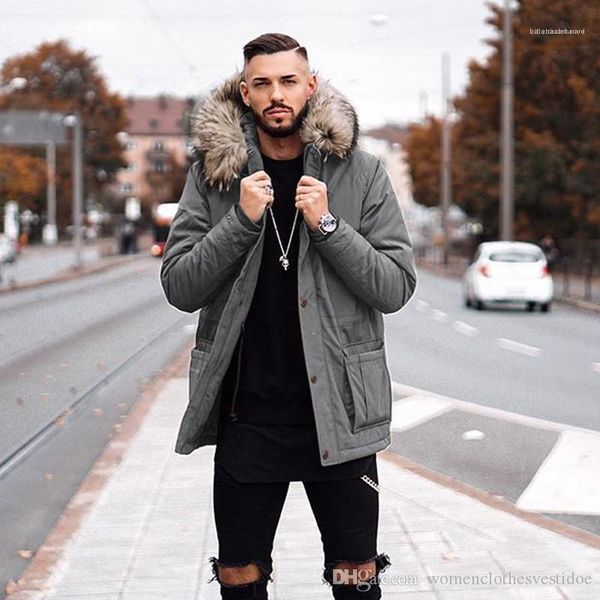 

winter mens hooded down designer mens coat fashion oversize cardigan coat, Black