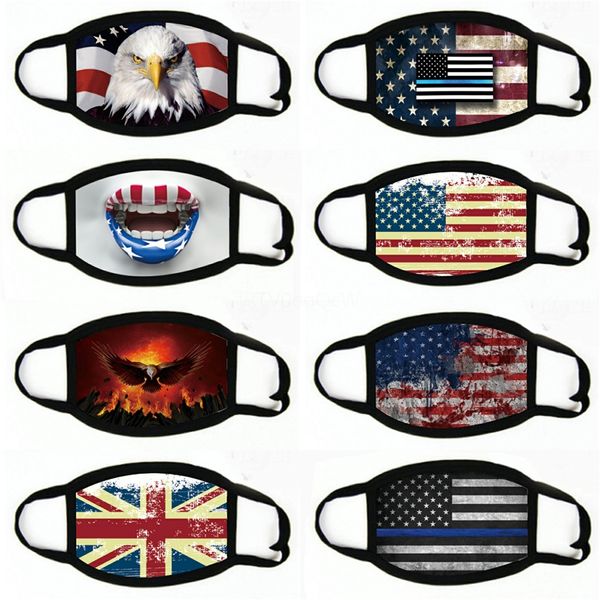 

американский флаг мода печать маска dust-proof ветрозащитный солнцезащитный капюшон велоспорт maskwashable маски # 820, Black