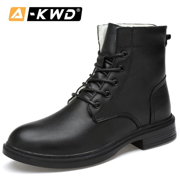

fashion black men boots with fur shoes men winter snow shoes high single ankle boots plus size 37-49 simple man footwear