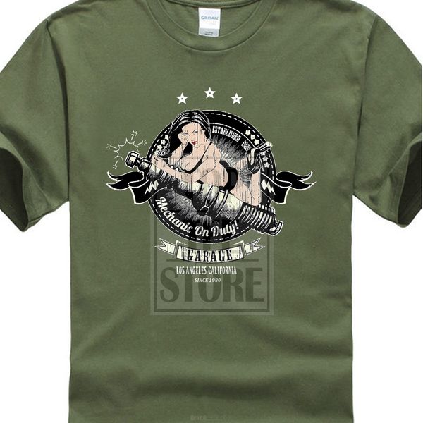 

2020 menfashion brand clothing t shirt pinup girl rod gas station tankstelle v8 biker usa classic cartee tee shirt