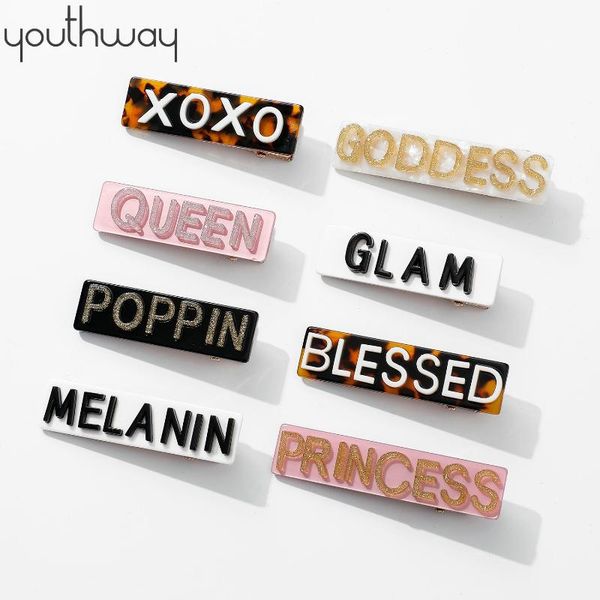 

new arrivals resin word hair pin hair clips name clip wide acetate hairpins alligator styling accessories, Golden;silver