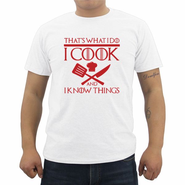 

new summer i cook and i know things chef t-shirt funny gift t shirt men casual short sleeve o-neck tees streetwear