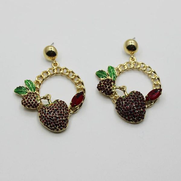 

stud baroque cherry circle long section earrings fashion show 875, Golden;silver
