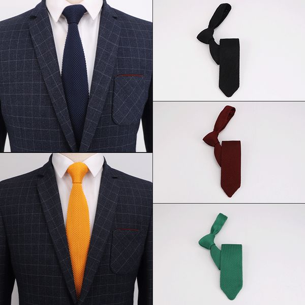 

neck ties linbaiway 5cm classic mens tie knitted necktie knitting for man business wedding gift party cravat custom logo, Blue;purple
