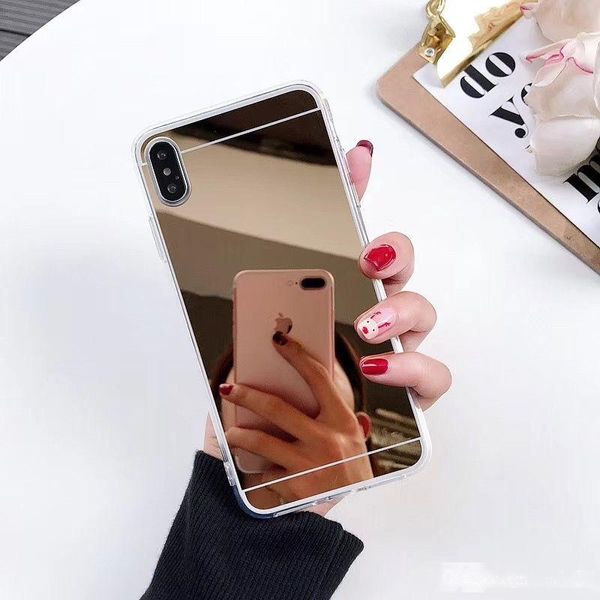 

mirror acrylic makeup soft tpu case for iphone xr xs max x 8 7 6 samsung s9 s10 5g plus s10e note 9 a10 a30 a40 a50 a70 m10 m20 a7 a9 2018