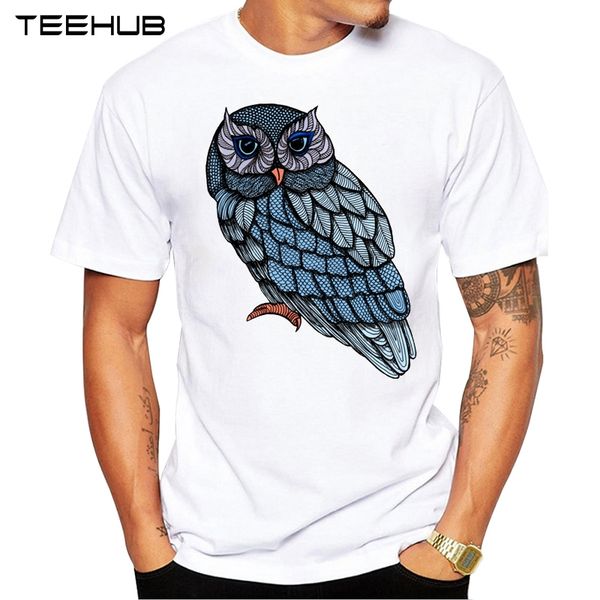 

2019 teehub summer fashion blue owl printed t-shirt short sleeve popular design novelty tee