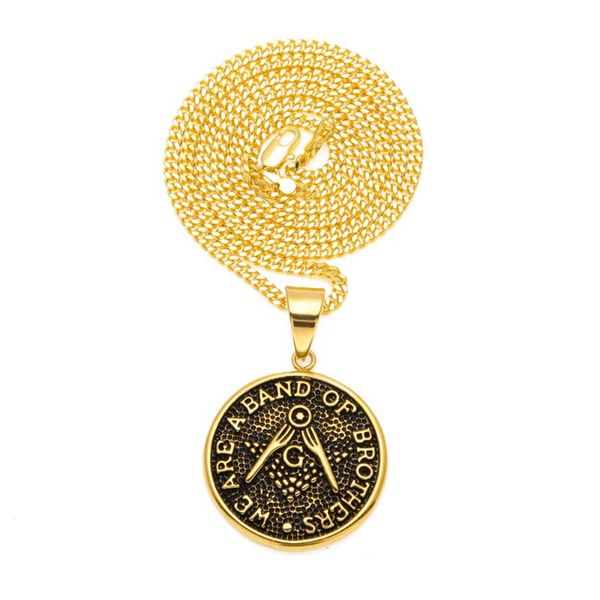 

eurpoe hip hop cuban chain antique stainless steel vintage bronze pendant personality necklace men's jewelry gift, Silver