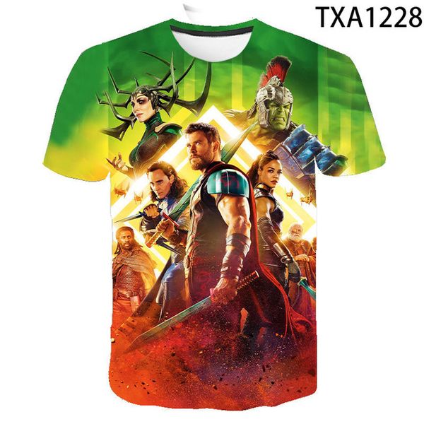 

boy girl thor summer cool 3d print shirts kawaii hippie horror men clothing