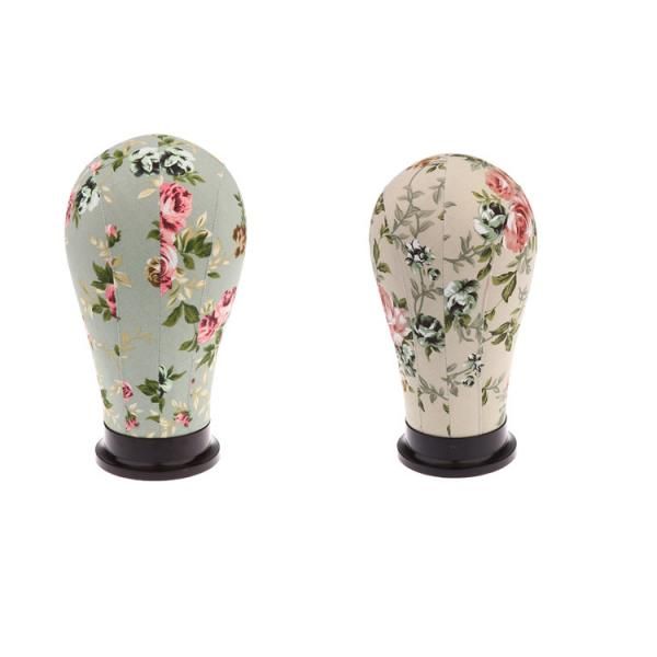 

2 size(21\"+22\") - canvas mannequin cork block manikin head model - salon shop wig hat displaying stand holder, White