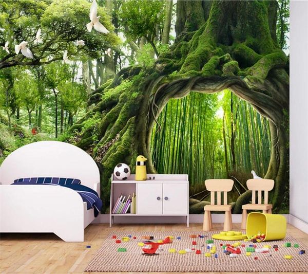 

customized large murals fashion home decoration magic forest cafe children's room commerce tv background wall wallpaper