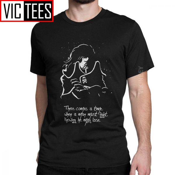 

space pirate men's tshirt harlock captain manga anime funny t-shirt 100 percent cotton new arrival