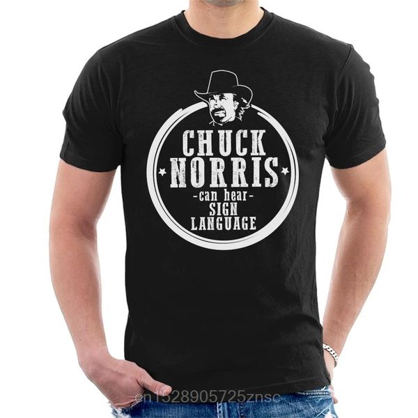 

printed camiseta chuck norris can hear sign language men's t-shirt masculina women camiseta