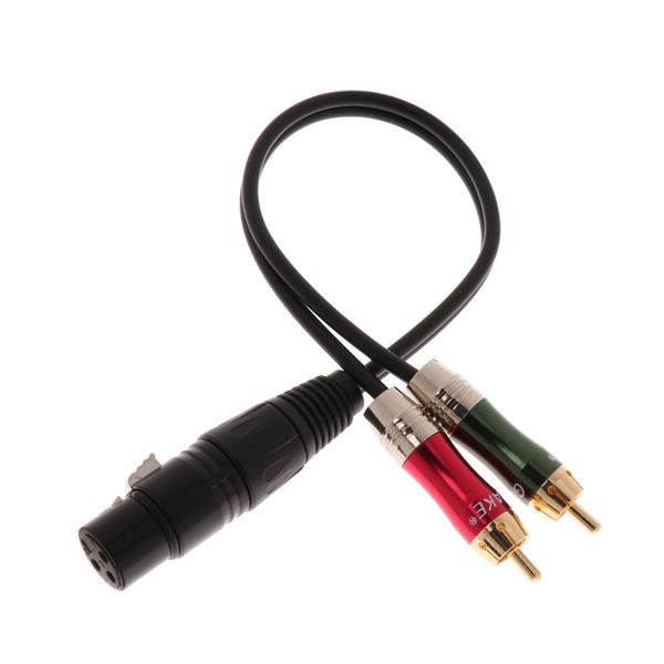 

xlr female to 2 rca male audio splitter patch y usb cable adapter converter