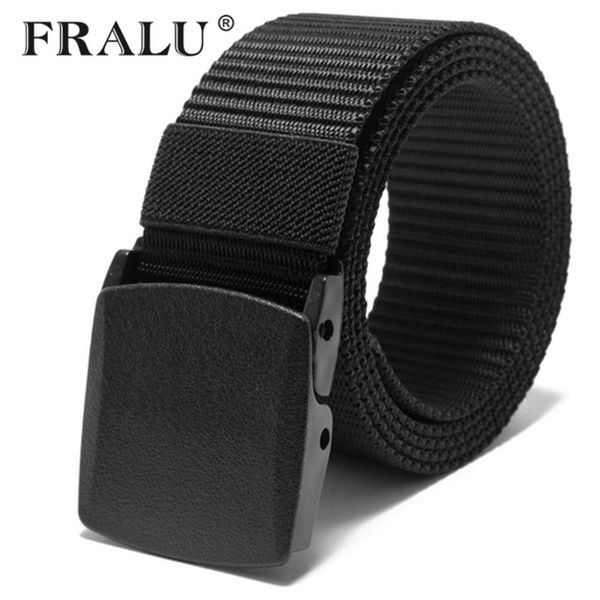 

belts fralu automatic buckle nylon belt male army tactical mens waist canvas cummerbunds strap, Black;brown