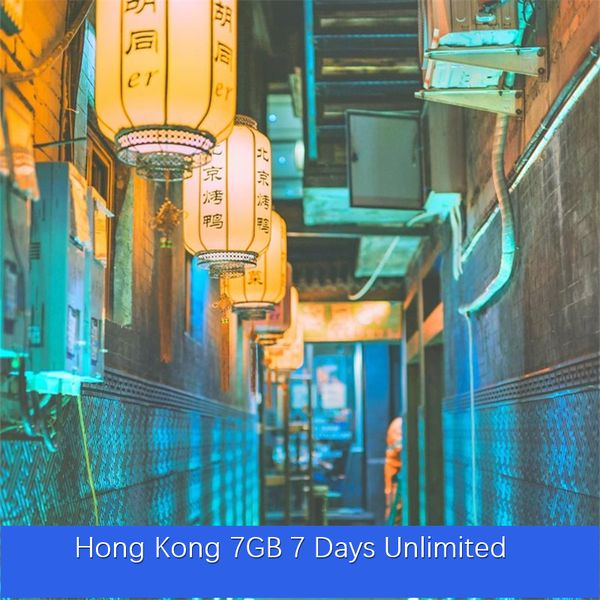 

hong kong 7gb 7 days unlimited global roaming travel data simcard prepaid tourism internet card price good speed network surfing
