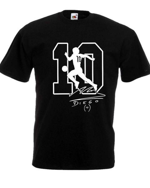 

T shirt Maradona El dies Napoli Argentina pibe Uomo bimbo autografo 100% Cotone football cool casual pride t shirt men -in T-shirts from