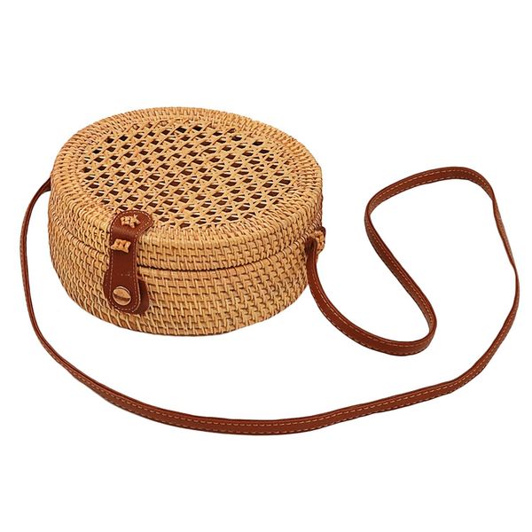 

мода круглый соломенные сумки лета женщин типа сумки бифштексы rattan crossbody сумки ручной работы сплетенный бич circular