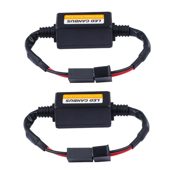 

2 pcs headlight bulbs flickering resistor decoder error conversion kit h7