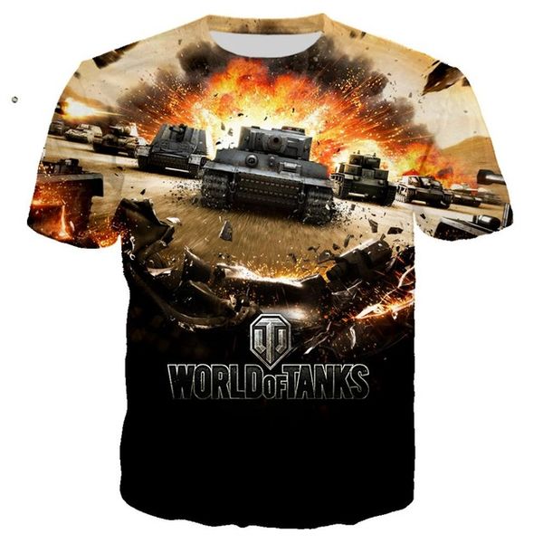 

world of tanks game military cool shirt/streetwear summer men oversized 5xl 3d print shirts plus size kawaii anime men clothing
