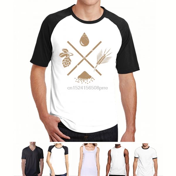 

отпечатано men t shirt хлопок o-neck майки главная brew пиво ингредиенты (1) с коротким рукавом женщины t-shirt