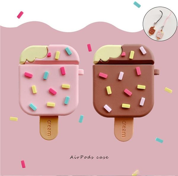 

ice cream airpods case cartoon pre cover headphone for airpods 1 2 accessoriesotective case silicone case earphon