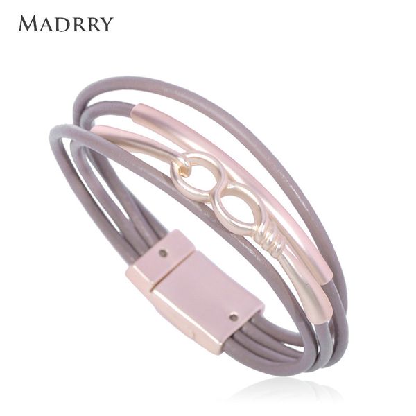 

madrry fashion round bangles rose gold color leather bracelets women female party daily hand decoration jewelry souvenir gifts, Black