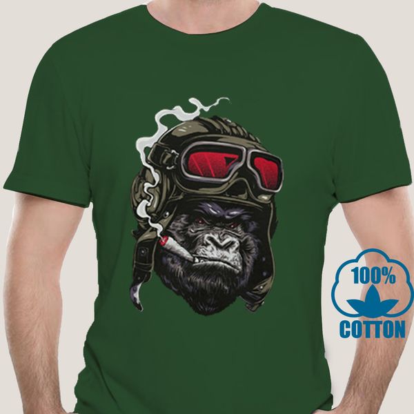 

0755d ape biker mens fun t-shirt-call monkey us army monkey duty mc motor-papayana slogans customized tee shirt
