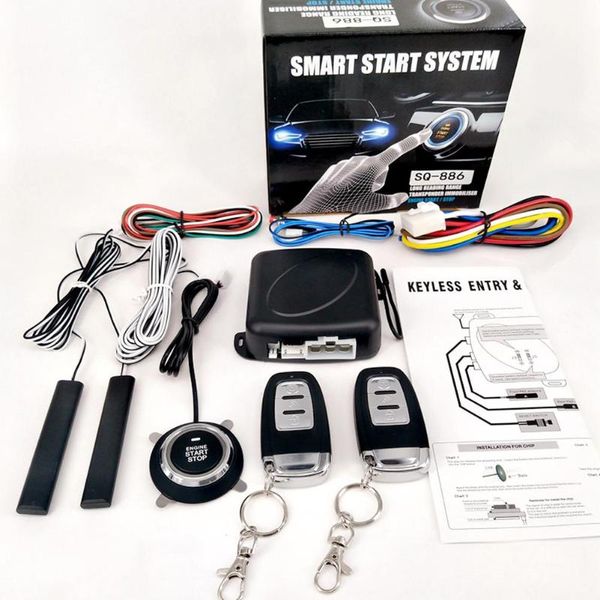 

9pcs/set car suv keyless entry engine start alarm system push button remote starter sauto accessories
