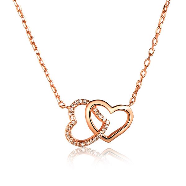 

fashion jewelry heart-shaped pendant zircon love necklace clavicle chainxmas gift, Silver