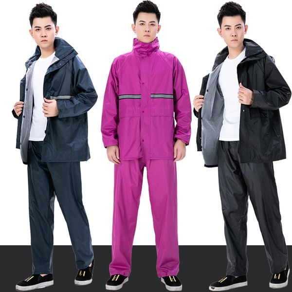 

raincoats camouflage raincoat and rain pants suit riding split waterproof men electromobile rainproof long body coat