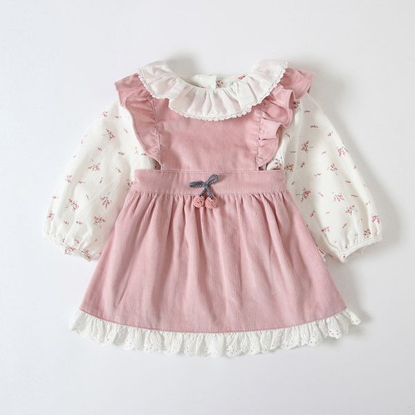 

menoea kids clothes dresses new style girls cute print princess dresses suspender ruffles dress long sleeve girls autumn outfits, Red;yellow