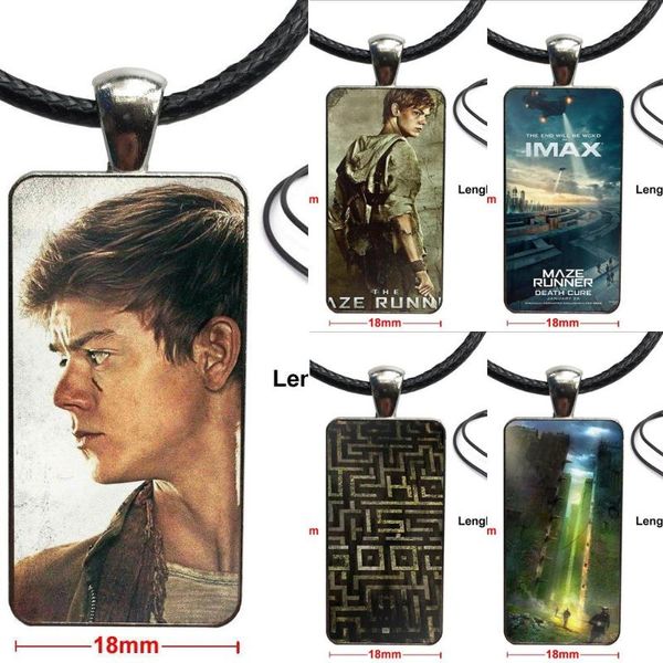 

the maze runner sangster dylan fashion glass cabochon pendant rectangle necklace choker necklace jewelry for wedding, Silver