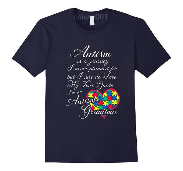 

cotton fashion 2019 trend t-shirt autism is a jouney im an autism grandma shirt new fashion new brand shirt high quality