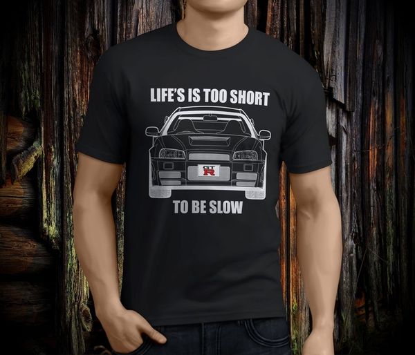 

japanese classic legend car skyline r34 gtr oh you have v12 thats cute men's black t-shirt cotton t-shirts 2020 tee shirts