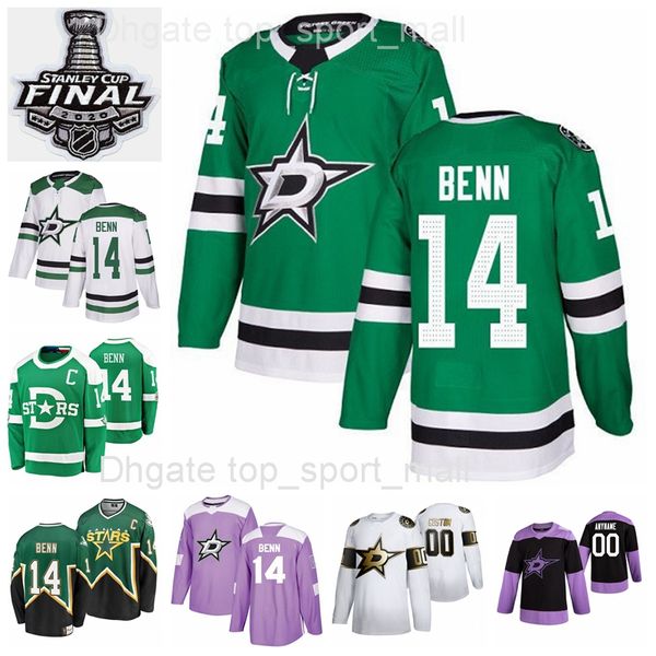 

custom 2020 stanley cup finals 14 jamie benn jersey men women kid dallas stars hockey winter classic green white heritage man youth woman, Black;red