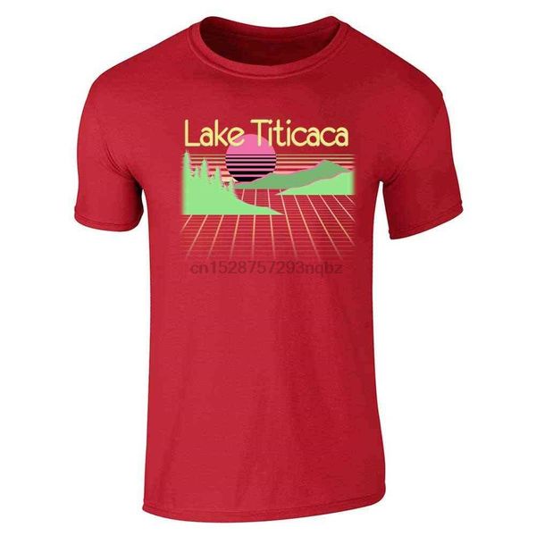 

lake titicaca retro travel vacation funny short sleeve t-shirt