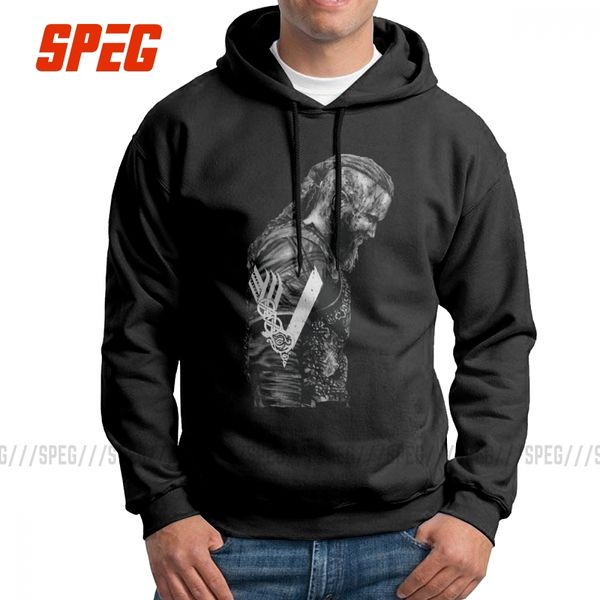 

men's hooded sweatshirt king ragnar lothbrok vikings valhalla cotton wholesale funny hoodies hoodie shirt