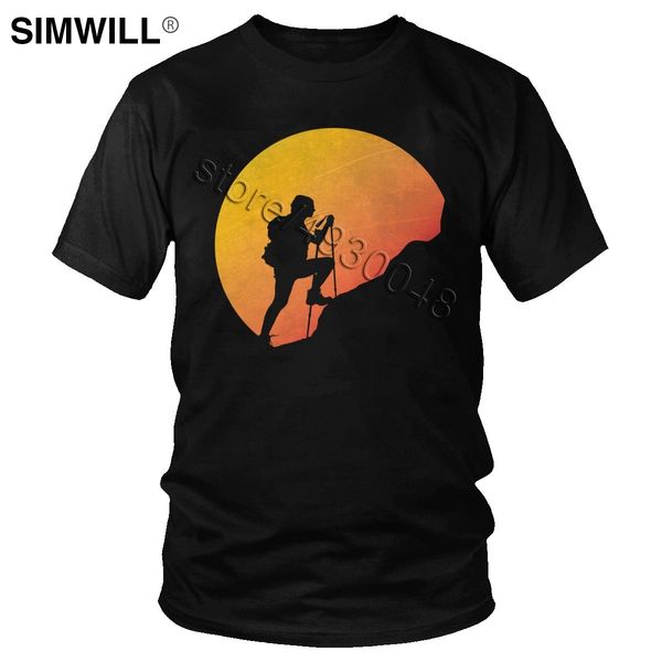 

trend hiking exploring nature t shirt men's graphic cotton t-shirt round neck short sleeves hiker climber climb lover tees gift