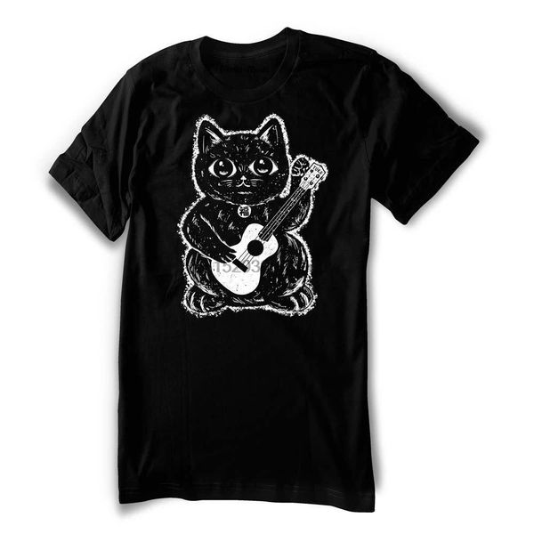 

lucky cat ukulele shirt maneki neko shirt cat shirt japanese cat guitar gift men women sizes hand screenprinted