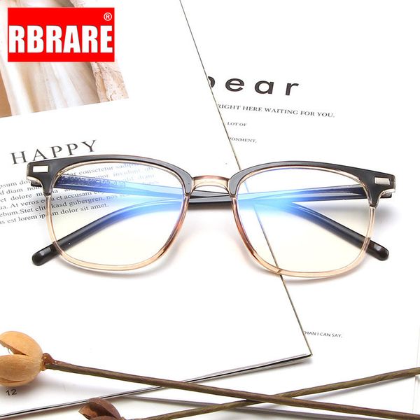 

sunglasses rbrare 2021 retro square glasses frame for men large anti-blue light flat mirror reading gafas de trabajo hombre, White;black