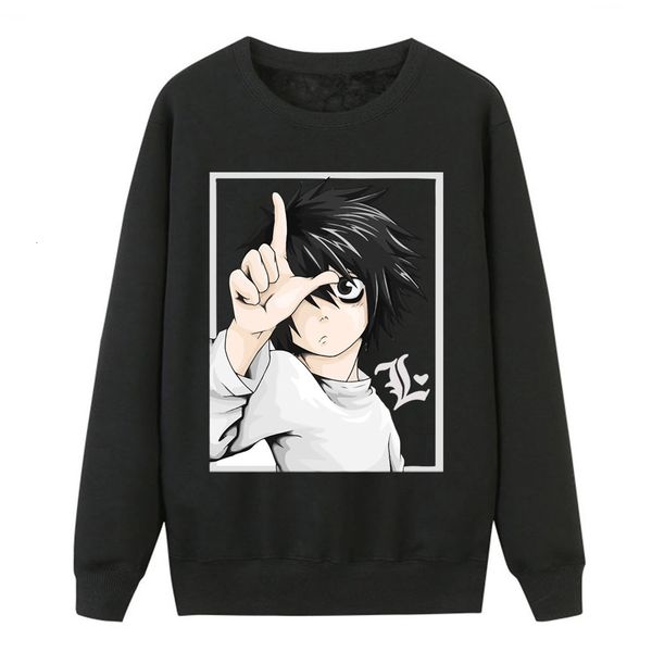 

2020 spring winter new fleece sweatshirts japanese anime death note yagami women sweatshirt fitness hoodies harajuku sportswear, Black