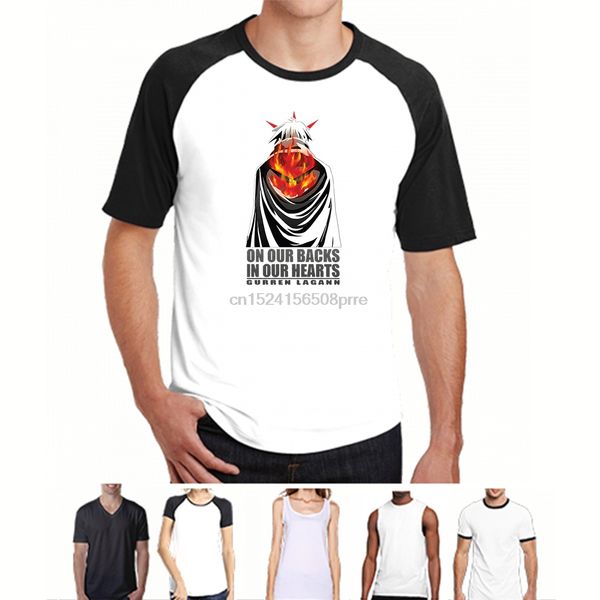 

100% cotton men t shirt o-neck custom printed gurren lagann - simon women t-shirt