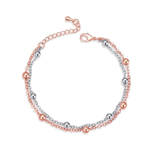 

мода двухслойной женского браслет бусины регулируемого звено цепь браслеты браслеты женщина модные ювелирные изделия, Golden;silver