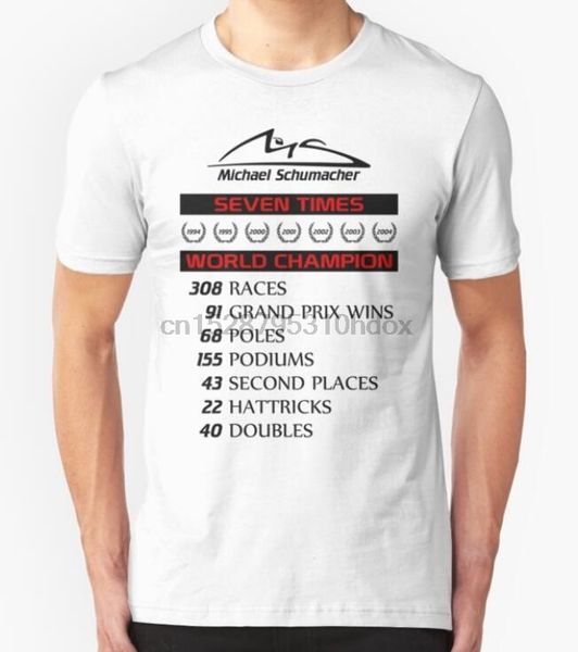 

2020 new fashion brand clothing michael schumacher championship records racing legend t-shirt size s to 3xl